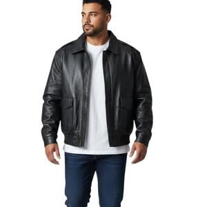 Cougar Men's Leather Jacket, Black, Size 2X, New